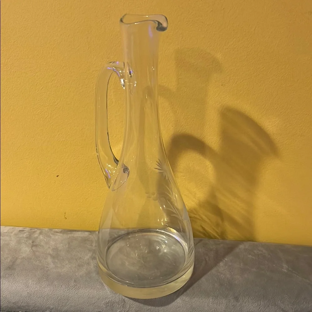 Elegant Clear Pressed Glass Carafe